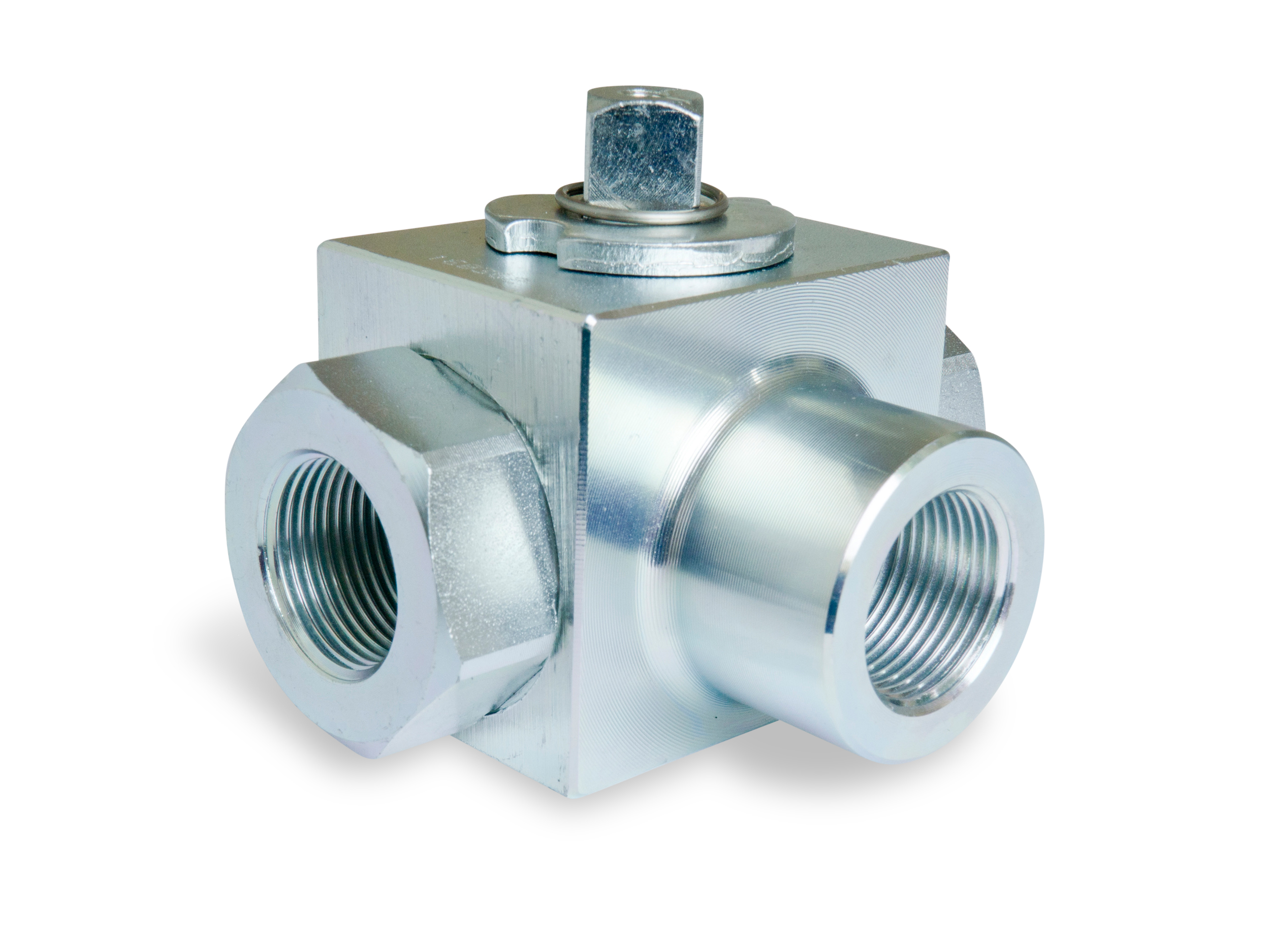 Block-Kugelhahn ¾", 3-2-Wege